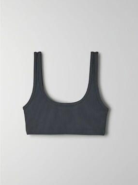 Aritzia grey ribbed bra top